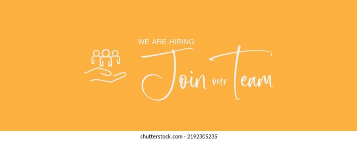 join our team sign on yellow background