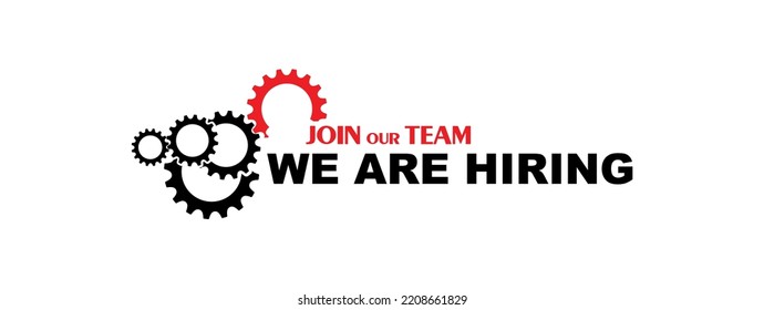 join our team sign on white background