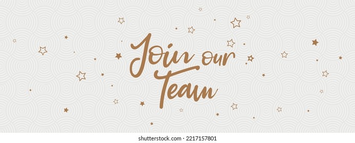 join our team sign on white background