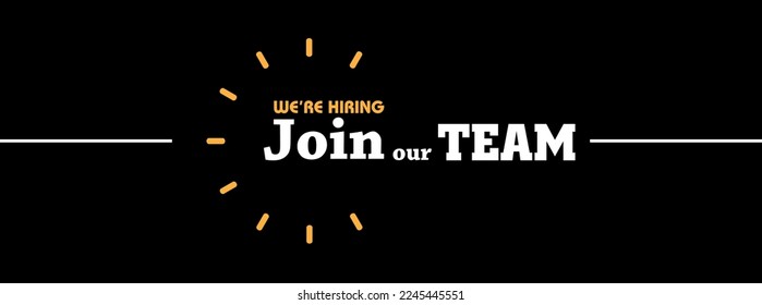 join our team sign on black background