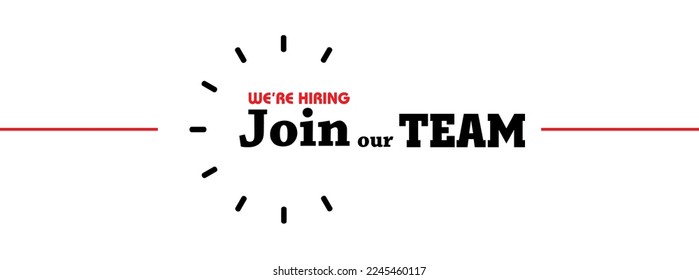 join our team sign on white background