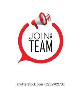 join our team sign on white background