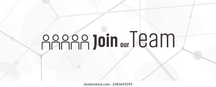 join our team sign on white background