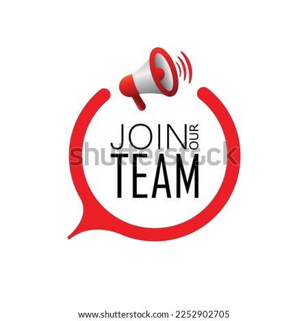 join our team sign on white background