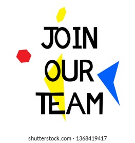 JOIN OUR TEAM stamp on white