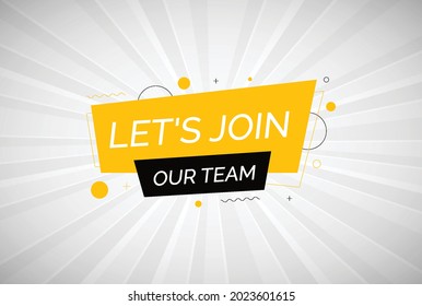 Join Our Team Vector Design. Job Vacancy Card Design. Join Our Team Minimalist Poster Template, Looking For Talents Advertising, Open Recruitment Creative Ad. Vector Illustration. 