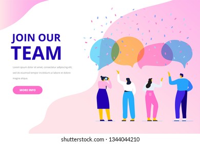 Join our team vector illustration concept. People together, teamwork. Flat style  illustration for web.