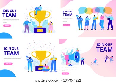 Join our team vector illustration concept. People together, teamwork. Flat style  illustration for web.