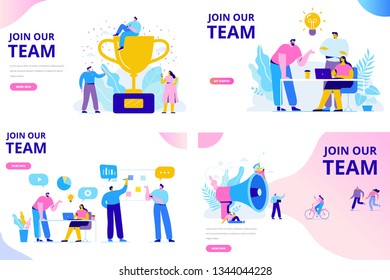 Join our team vector illustration concept. People together, teamwork. Flat style  illustration for web.