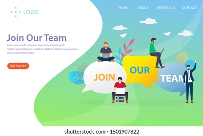 join our team vector illustration concept, can use for, landing page, template, ui, web, mobile app, poster, banner, flyer