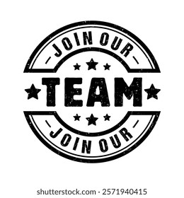 Join our team vintage stamp logo design