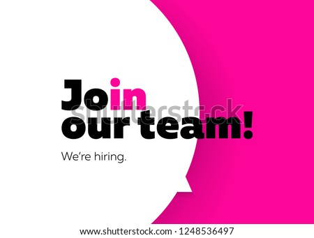 Join Our Team, We are Hiring Vector Background. Trendy Bold Black Typography. Job Vacancy Card Design. Hiring Minimalist Poster Template, Looking for Talents Advertising, Open Recruitment Creative Ad.