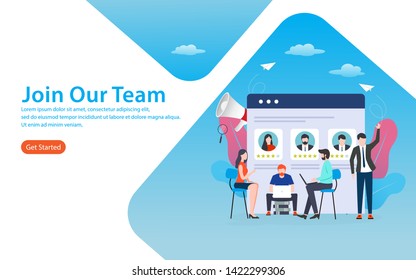 Join our team, website template, vector layered, easy to edit and customize, illustration concept