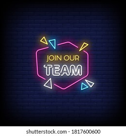 Join Our Time Neon Signs Style Text Vector