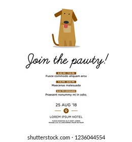 Join the Paw-ty Time Party Invitation Design with Dog Illustration