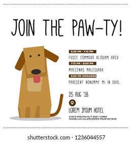 Join the Paw-ty Time Party Invitation Design with Dog Illustration