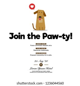 Join the Paw-ty Time Party Invitation Design with Dog Illustration