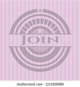 Join retro pink emblem