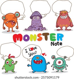 Join these friendly monsters in sharing messages! Fill in the bubbles with your own fun notes and express your creativity!