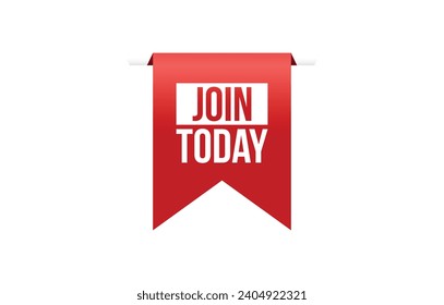 Join Today banner design. Join Today icon. Flat style vector illustration.