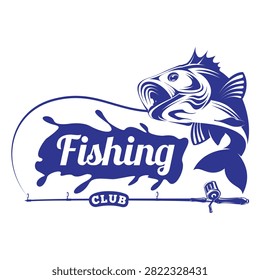 Join the ultimate community for angling enthusiasts with this dynamic Fishing Club design. Featuring a powerful bass leaping out of a fluid water splash, alongside a detailed fishing rod and reel, this graphic perfectly captures the thrill of the catch.  this visual serves as a beacon for the modern angler.#FishingClub #BassFishing #AnglerLife #FishingLogo #SportFishing #OutdoorAdventures #CatchAndRelease #FishingCommunity