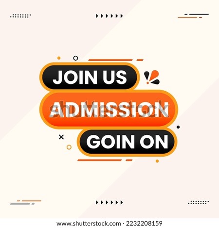 join us admission going on banner label clipart for social media post template with Loudspeaker or megaphone