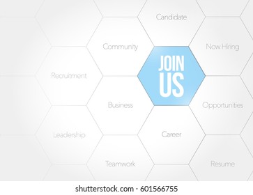 Join Us business diagram illustration design graphic over a blue background