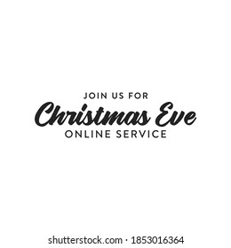 Join Us For Christmas Online Service Online, Church Invitation, Holiday Invitation, Christmas Service Vector Text Illustration Background