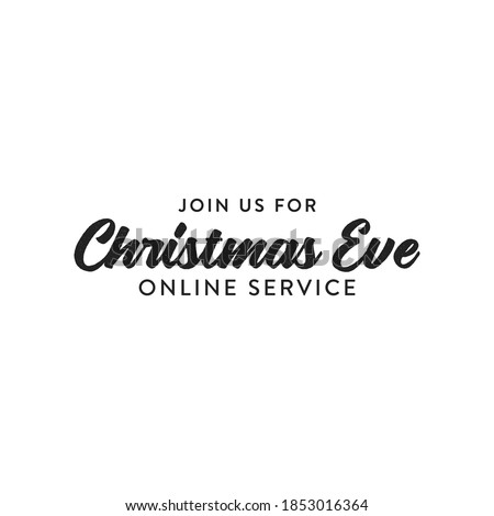 Join Us For Christmas Online Service Online, Church Invitation, Holiday Invitation, Christmas Service Vector Text Illustration Background