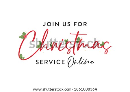 Join Us For Christmas Service Online Service Vector Text, Merry Christmas Vector Text, Christmas Eve Background, Christmas Greeting Card, Church Service, Holiday Greeting Card, Illustration Background