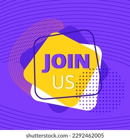Join us concept. Campaign recruitment, search for talented and successful job candidates, workers and employees. Employment and head hunting. Cartoon flat vector illustration