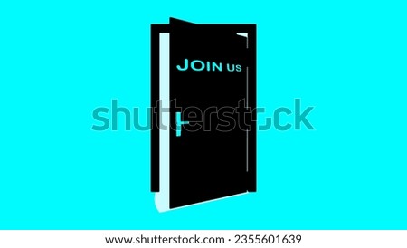 Join us concept open door, high quality vector