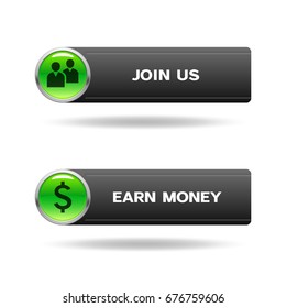 Join us and earn money buttons