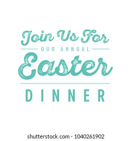 Join Us For Easter Dinner, Easter Dinner Invitation, Trendy Easter Banner, Easter Church Service, Online Church Service, Vector Illustration Background