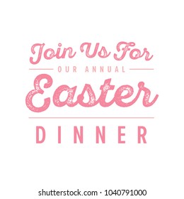 Join Us For Easter Dinner, Easter Dinner Invitation, Trendy Easter Banner, Easter Church Service, Online Church Service, Vector Illustration Background