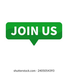 Join Us In Green Rectangle Shape For Promotion Recruitment Business Marketing Social Media Information
