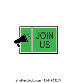 Join Us Icon - Vector Sign and Symbol for Design, Presentation, Website or Apps Elements. 