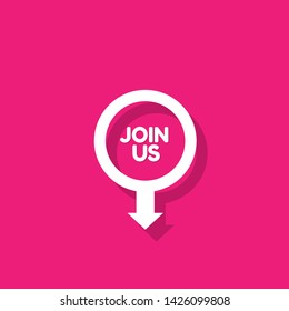 Join Us - map pin icon. label,sticker,tag. New brand pointer icon
