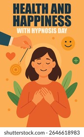 Junte-se a nós no HealthandHappinesswithHypnosisDay para experimentar sessões de hipnose guiadas transformativas que melhoram o bem-estar reduzem o estresse e desbloqueiam a alegria interior