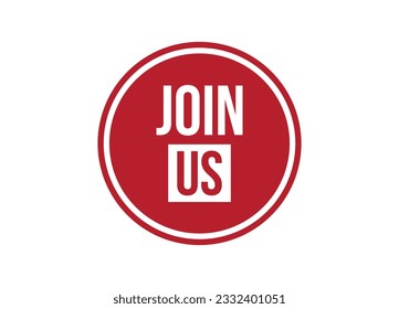 join us red vector banner illustration isolated on white background