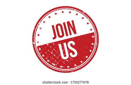 Join Us Rubber Grunge Stamp Seal Vector Illustration