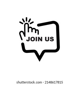 join us sign on white background