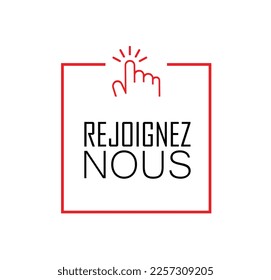 join us sign on white background