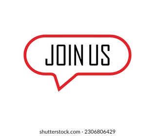 join us sign on white background