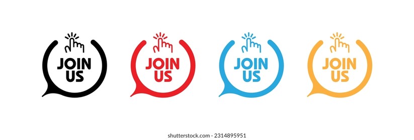 join us sign on white background