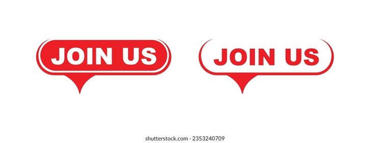 join us sign on white background