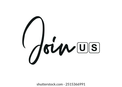 join us sign on white background