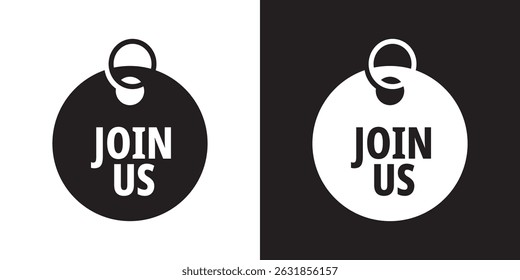 join us sign on white background