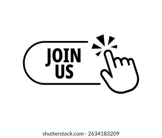 join us sign on white background