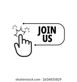 join us sign on white background